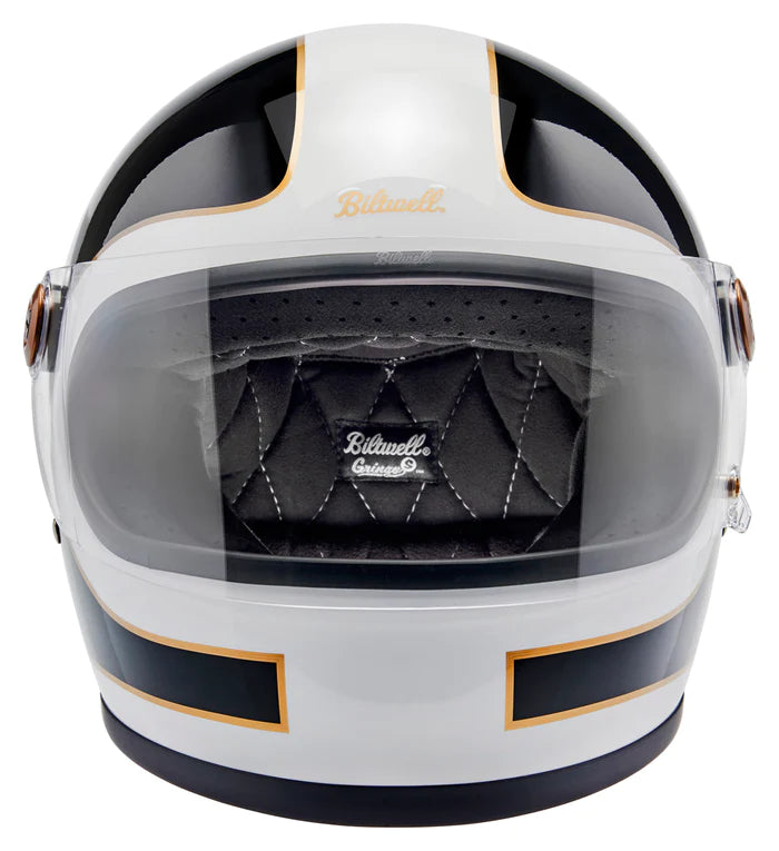 GRINGO S ECE R22.06 HELMET - GLOSS WHITE/GLOSS BLACK TRACKER