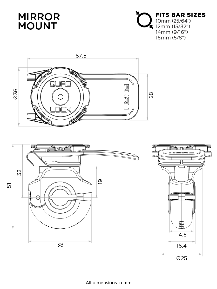 Motorcycle Mirror Mount