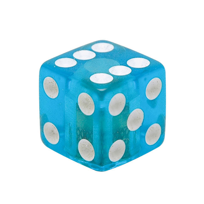 DICE CLEAR BLUE VALVE STEM CAPS