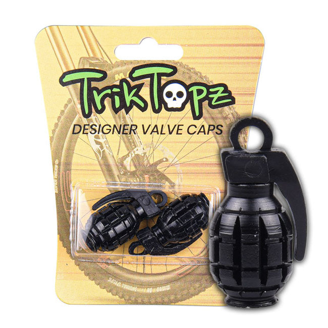 Hand Grenade Black Valve Stem Caps