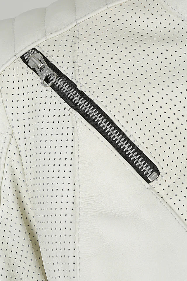 Wild & Free White Motorcycle Jacket Women