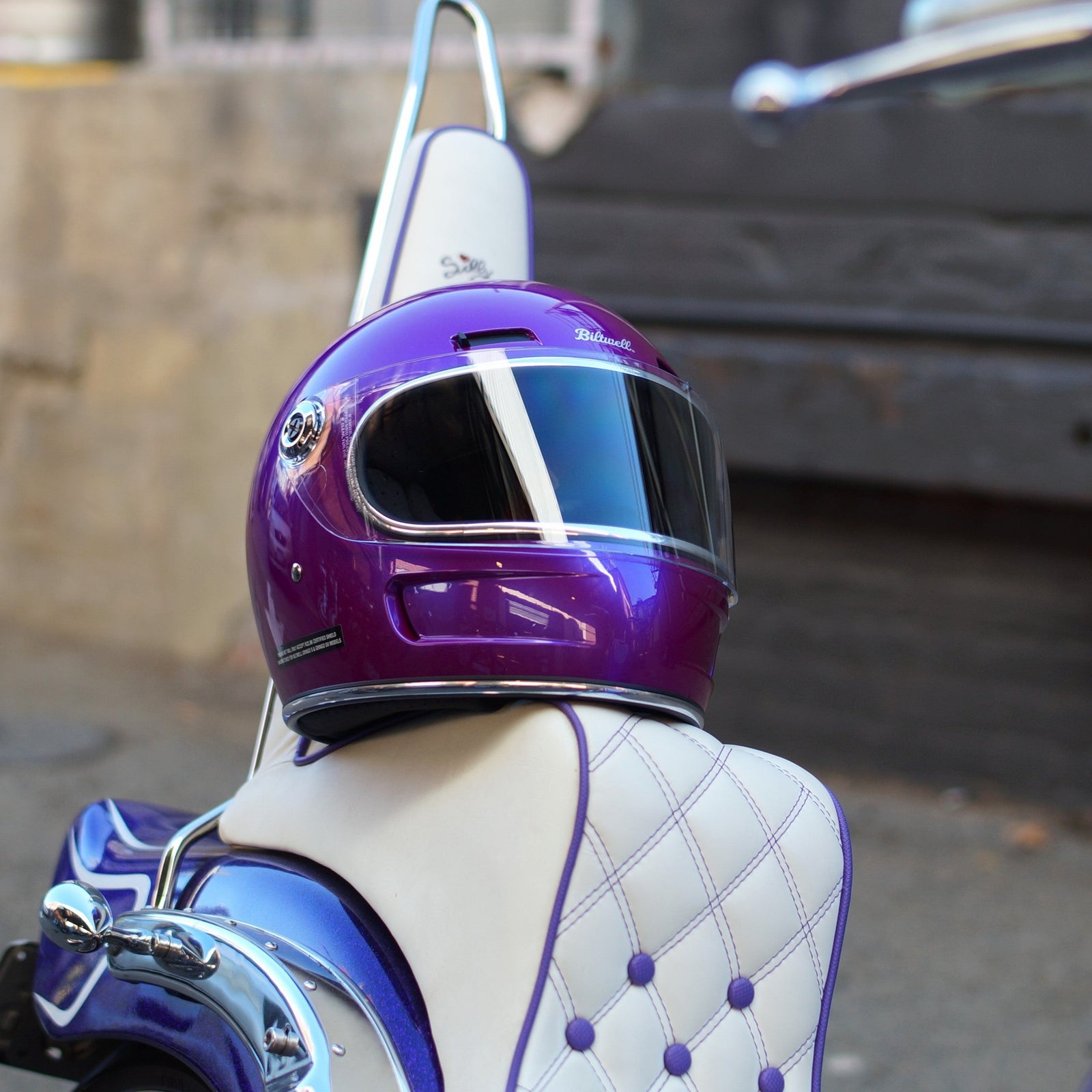 Biltwell Gringo SV Purple Grape Helmet Custom Rogue Motorcycles Perth