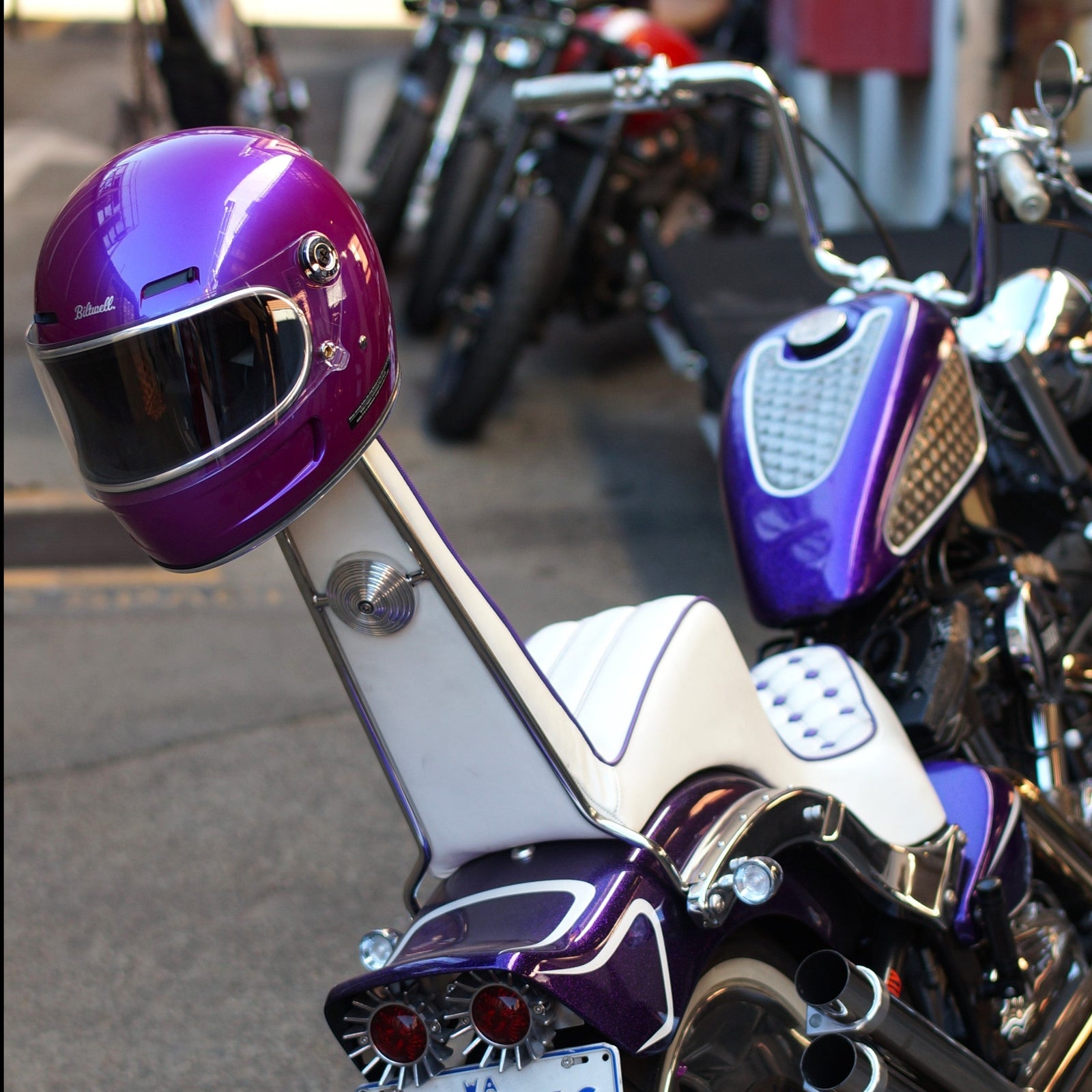 Biltwell Gringo SV Purple Grape Helmet Custom Rogue Motorcycles Perth