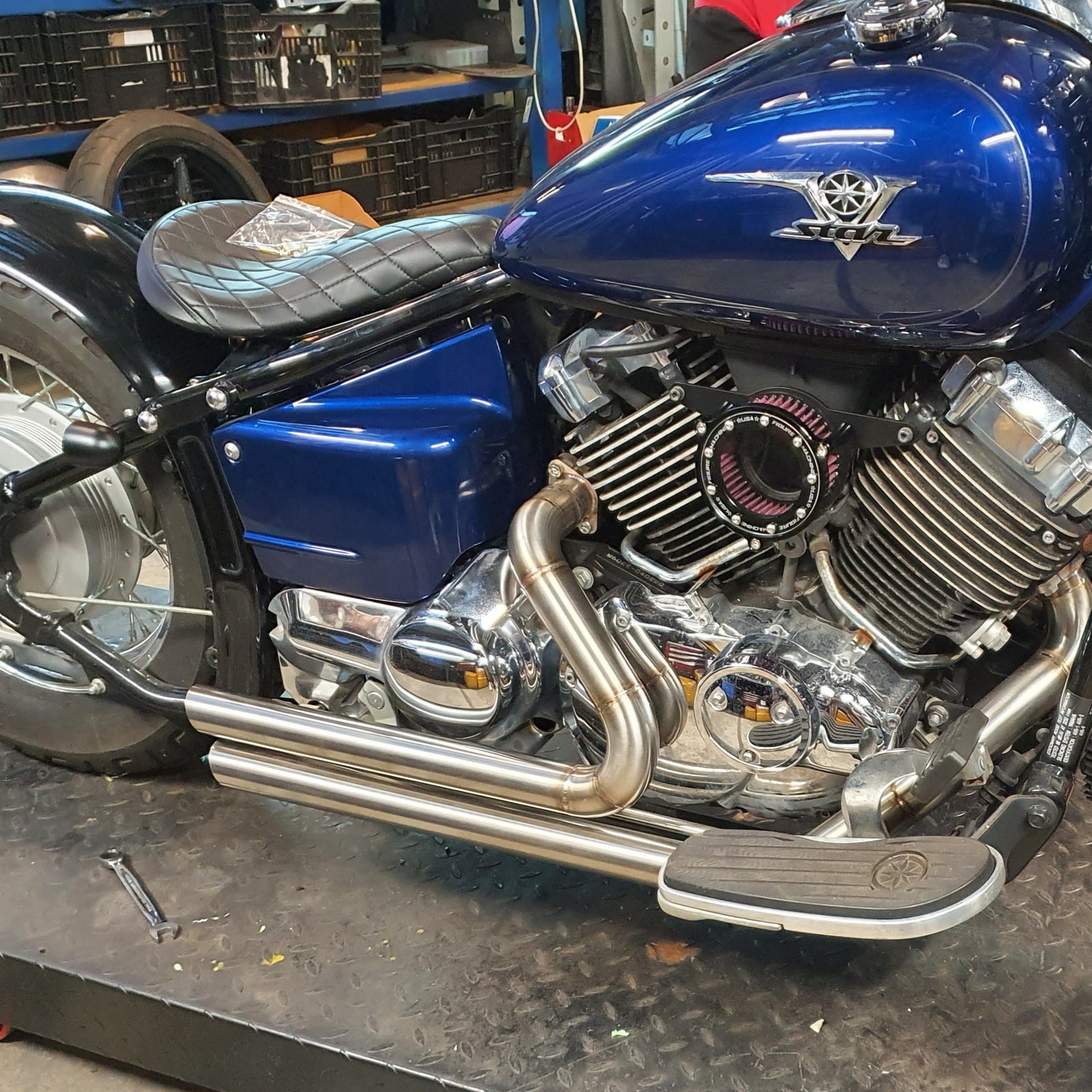 Rogue motorcycles exhaust short shots xvs650 vstar v-star dragstar pipes perth australia