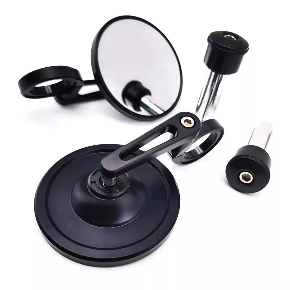 Chase round universal bar end mirror cafe racer Rogue Motorcycles Perth