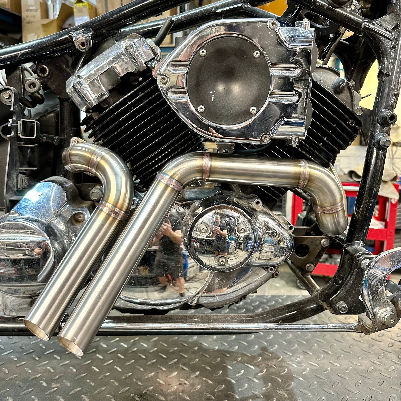 Yamaha XVS650 V-star - Stainless Exhaust "Short Bob” HyperCharger