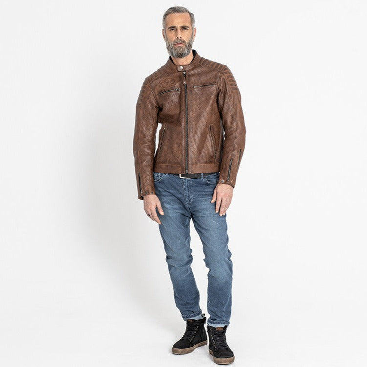John Doe Storm Leather Jacket Tobacco Rogue Motorcycles Perth
