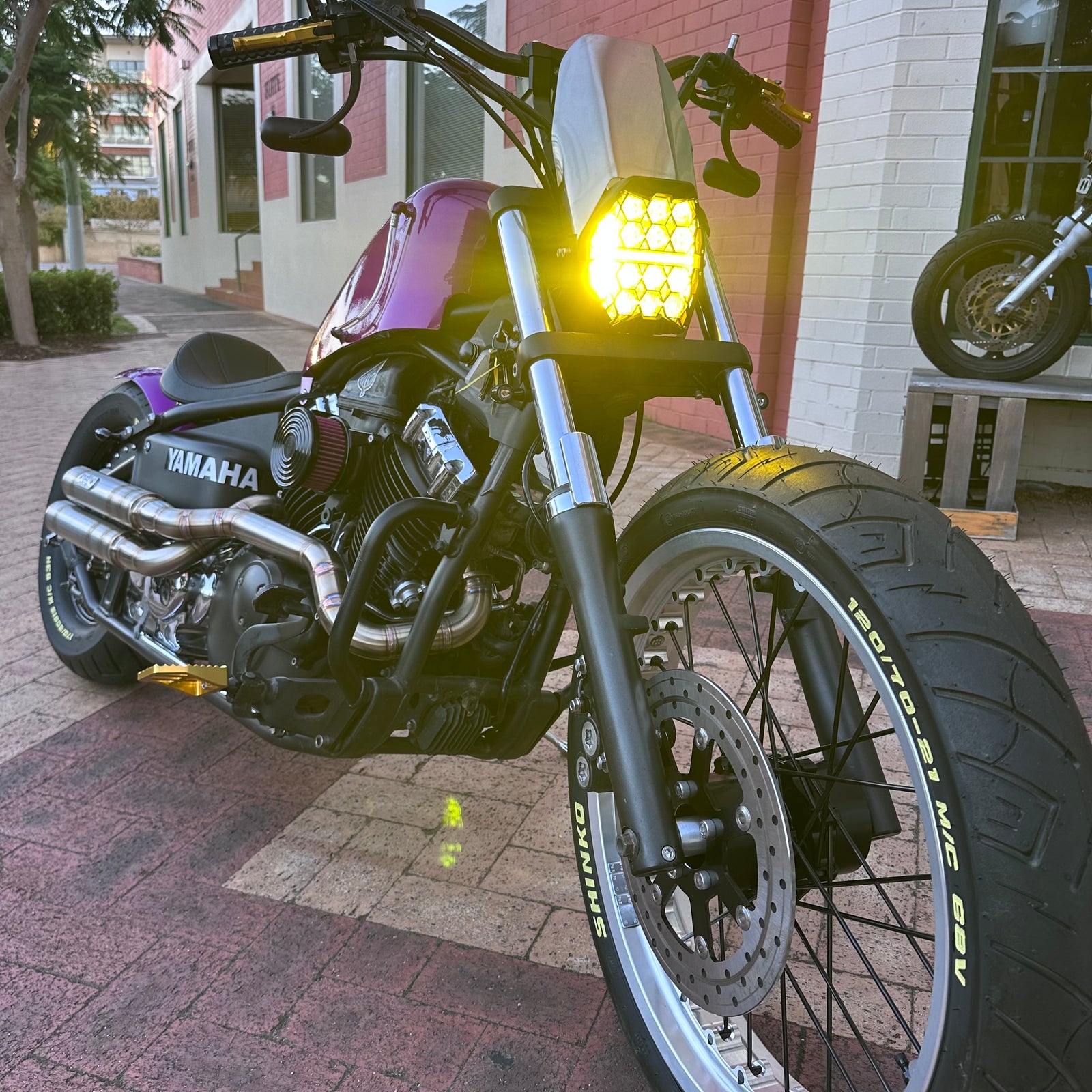 XVS 650 Sprinter Honeycomb headlight setup