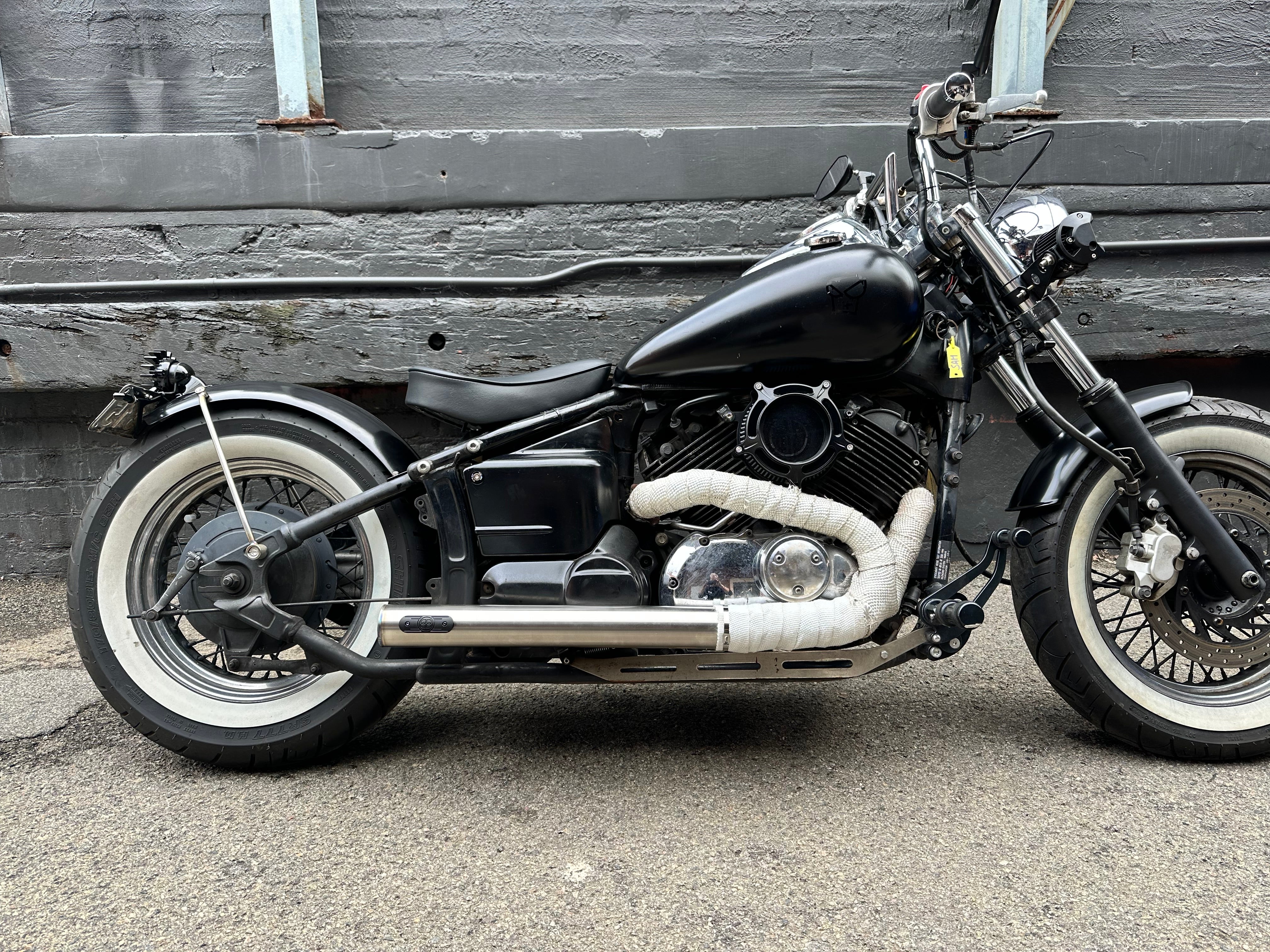 Black Motorcycle Rear Fender Mudguard – Fits Yamaha Virago 250, V-Star 650, Honda & More