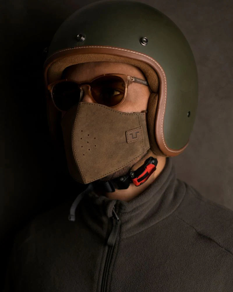 face mask for motorcycle helmet LEATHER FACE MASK