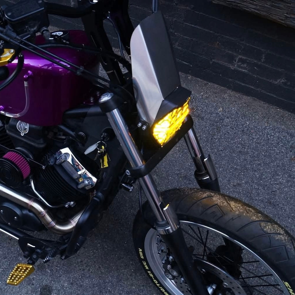 XVS 650 Sprinter Honeycomb headlight setup