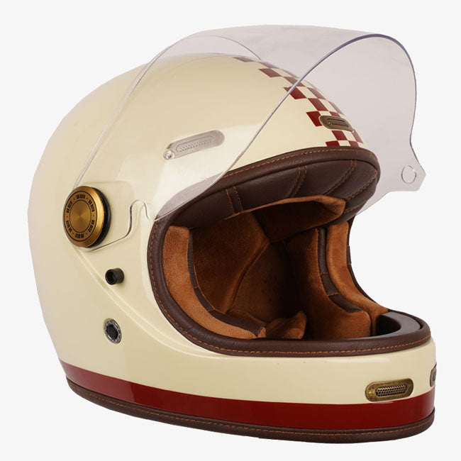 cream motorcycle helmet BY CITY - ROADSTER III | CREAM/RED