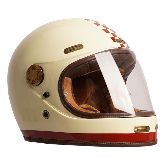 cream motorcycle helmet Thousand and a multi VRM 1976 Premium Matte Cream