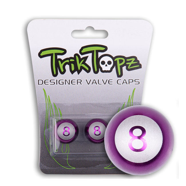 Eight Ball PURPLE Valve Stem Caps