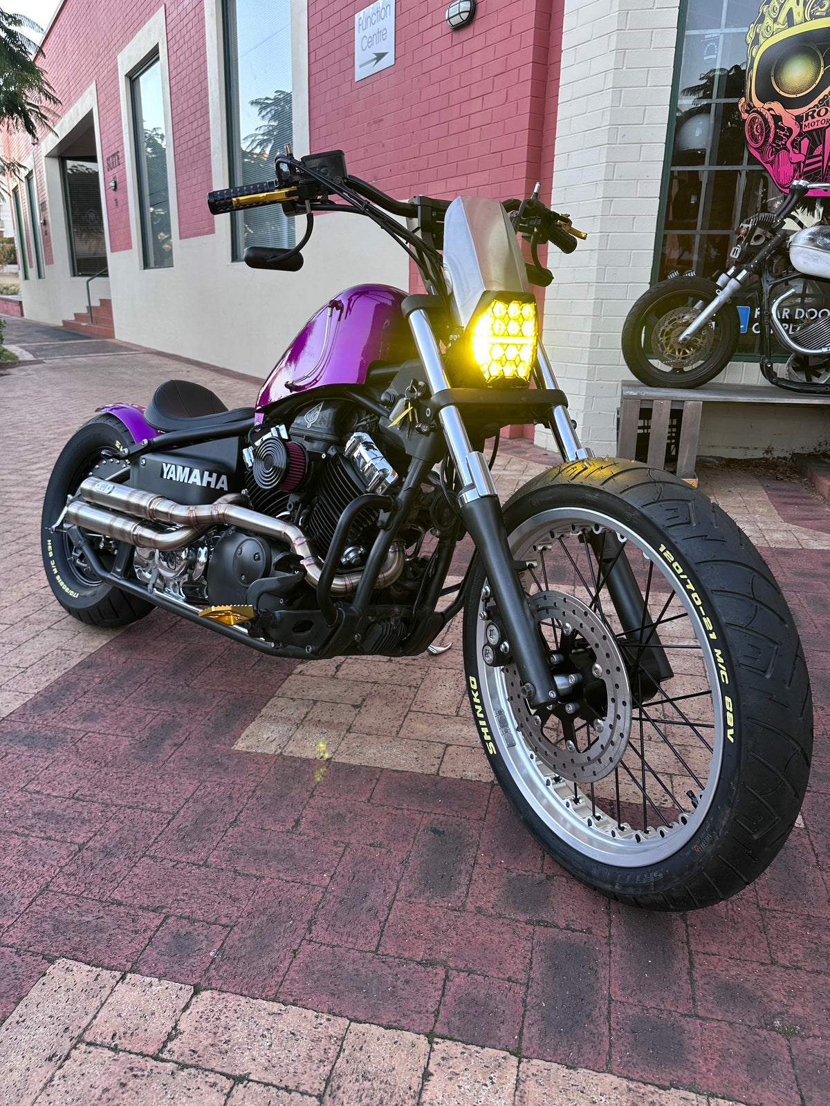 XVS 650 Sprinter Honeycomb headlight setup