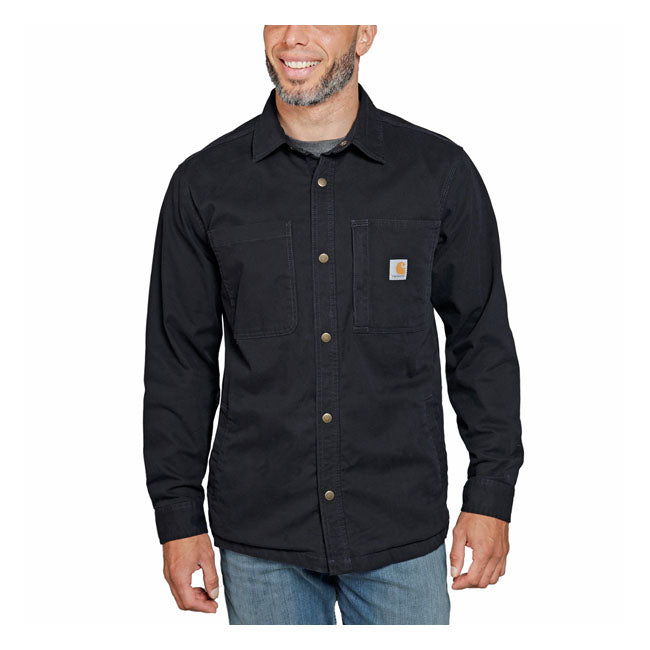 CARHARTT FLEECE LINED DENIM SHIRT JACK BLACK