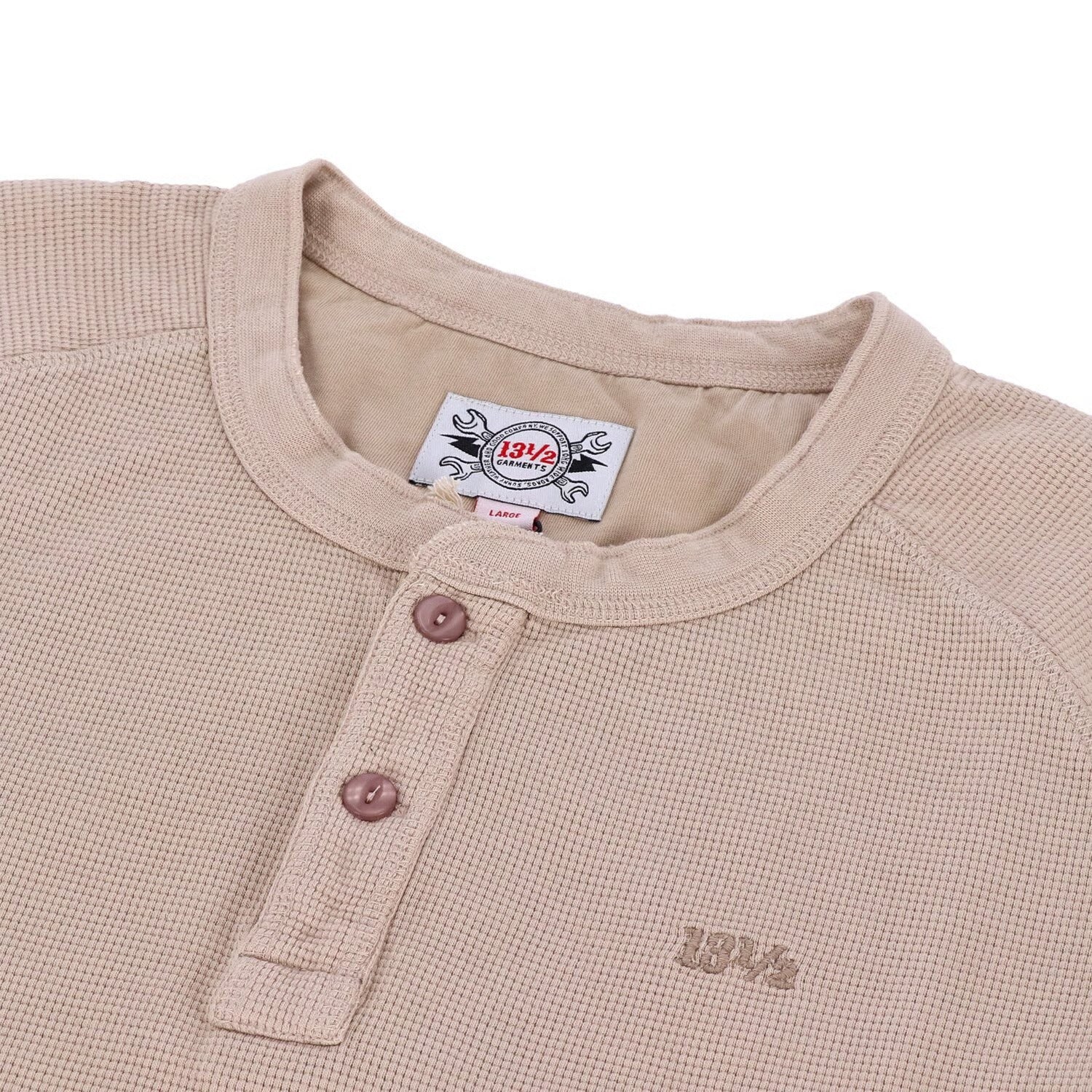 13 1/2 Waffle Henley Long Sleeve