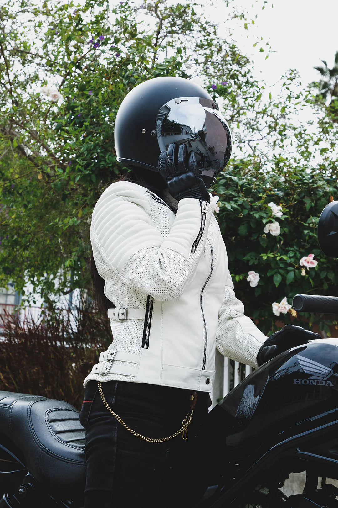 Wild & Free White Motorcycle Jacket Women