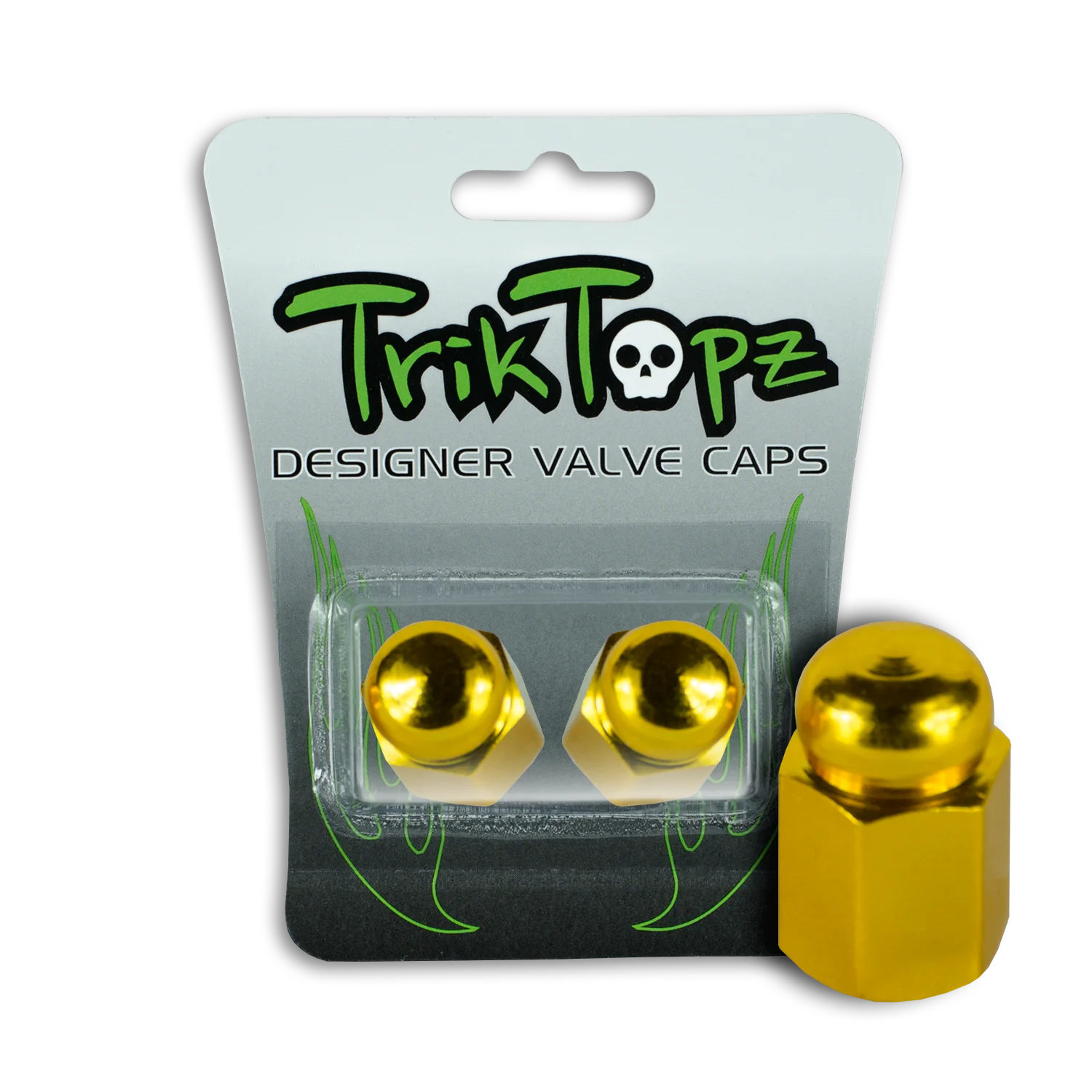 Alloy Hex Dome Gold Valve Stem Caps