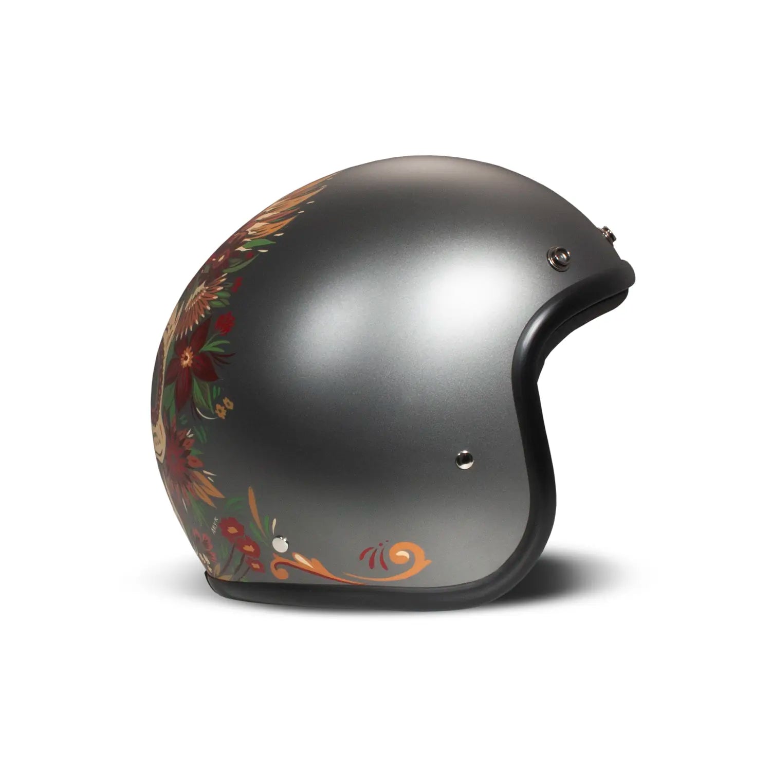 custom bilt roadster retro open face motorcycle helmet CLOSEOUT Bonanza - Scallop Gloss Vintage White / Gloss Black Discover the perfect blend of safety DMD - SKULL - RETRO