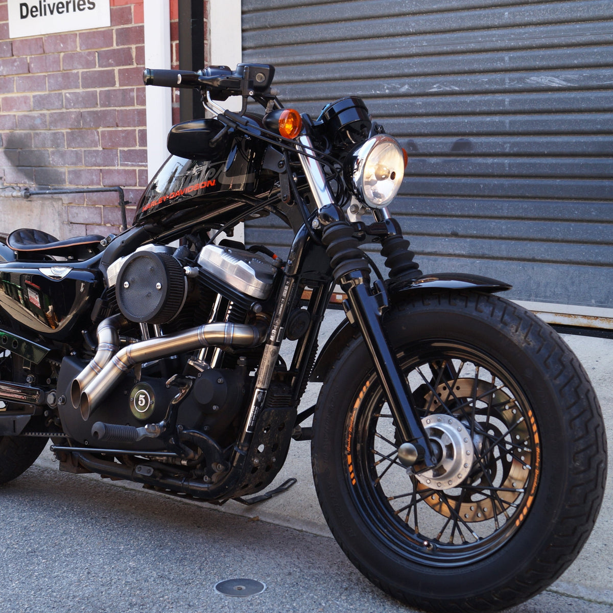 Harley Davidson Sportster custom exhaust Rogue Motorcycles Perth