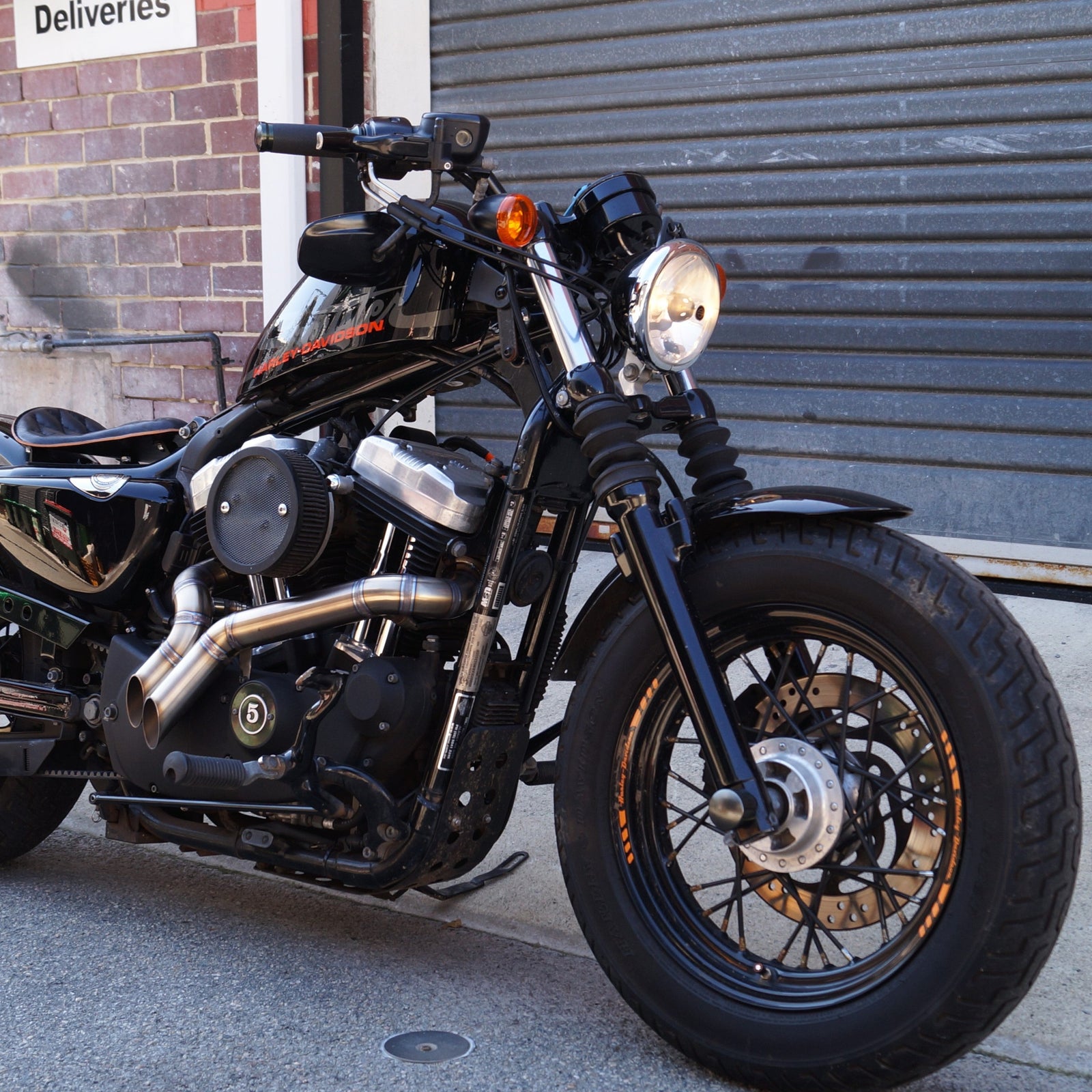 Harley Davidson Sportster custom exhaust Rogue Motorcycles Perth