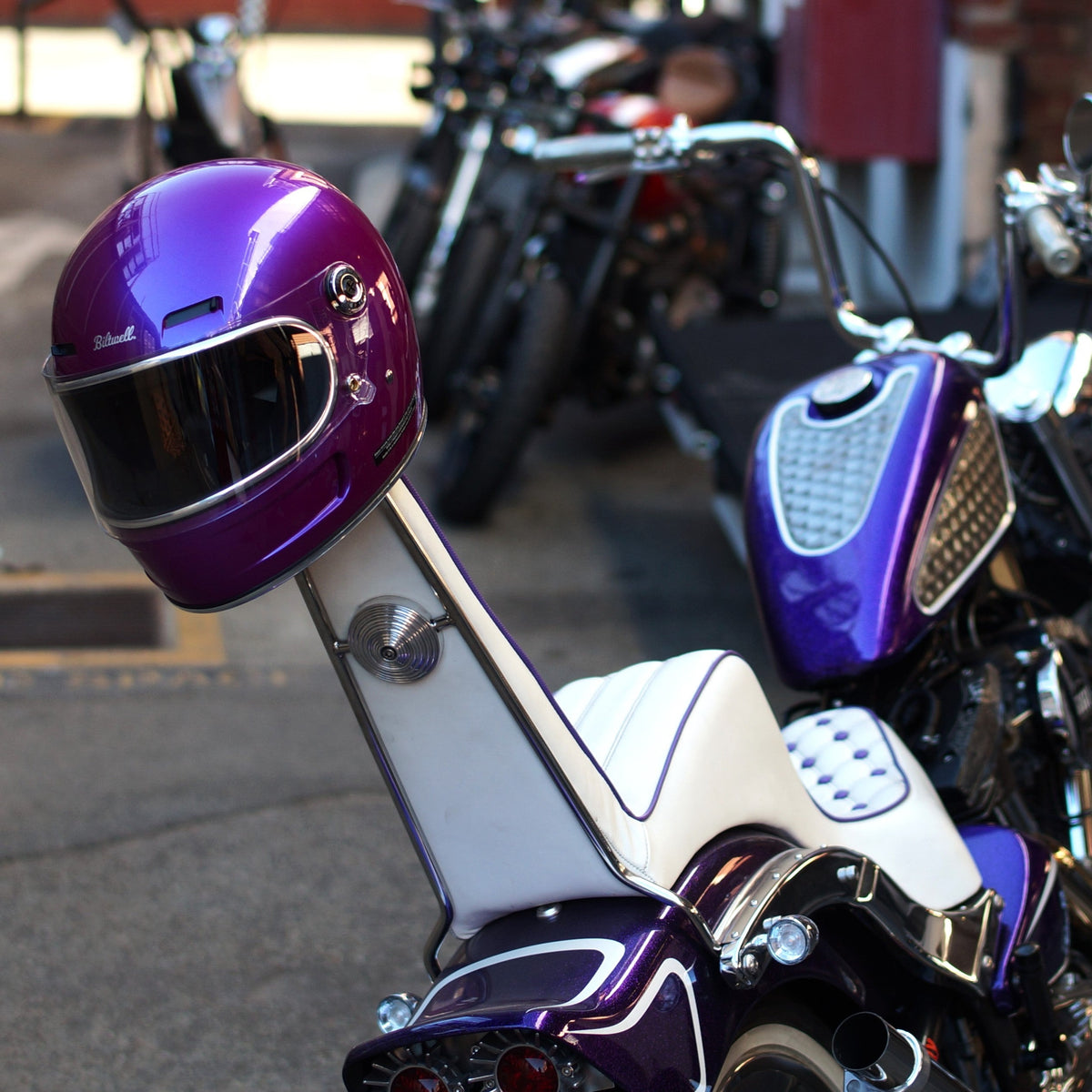 Biltwell Gringo SV Purple Grape Helmet Custom Rogue Motorcycles Perth