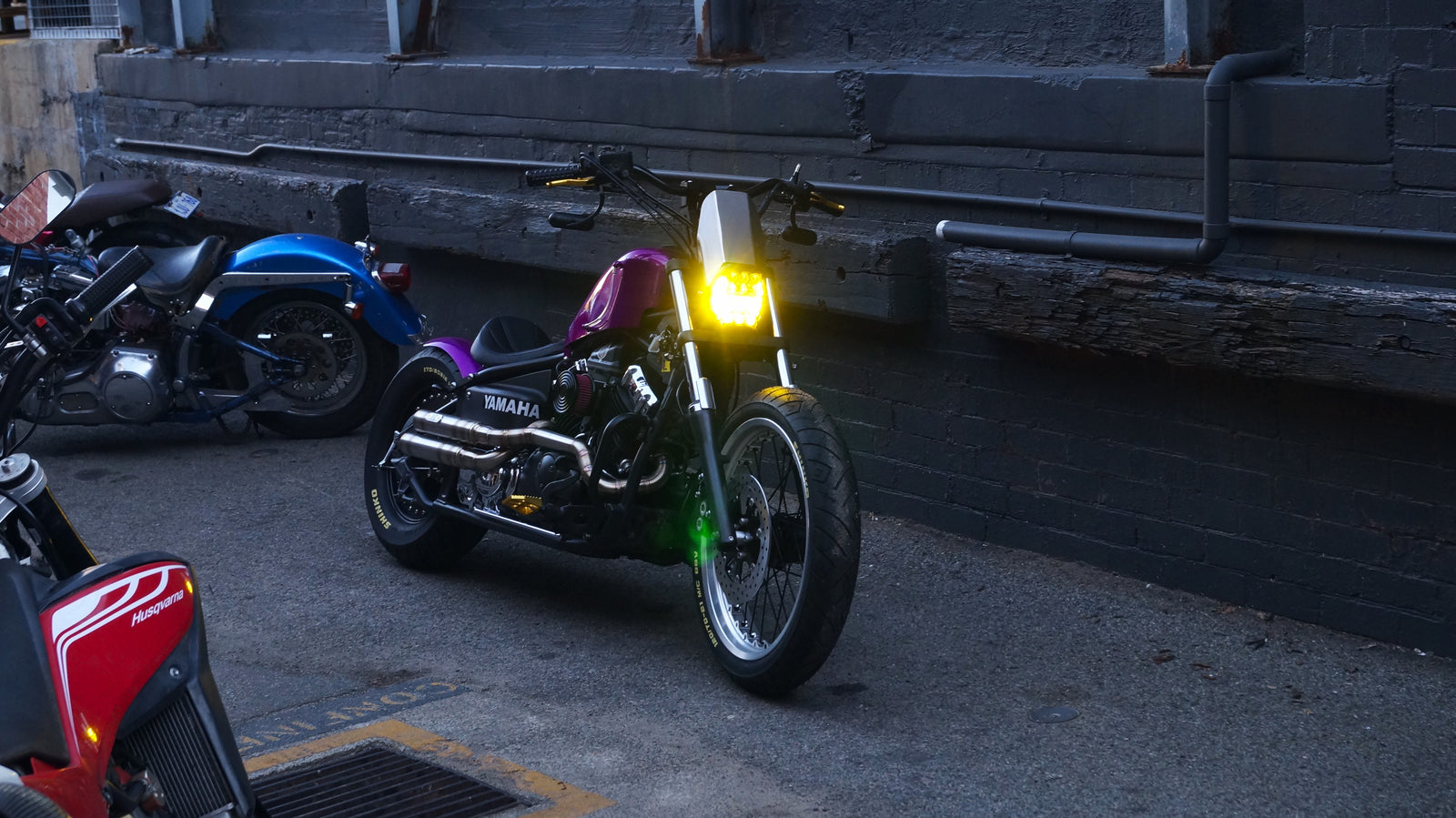 XVS 650 Sprinter Honeycomb headlight setup