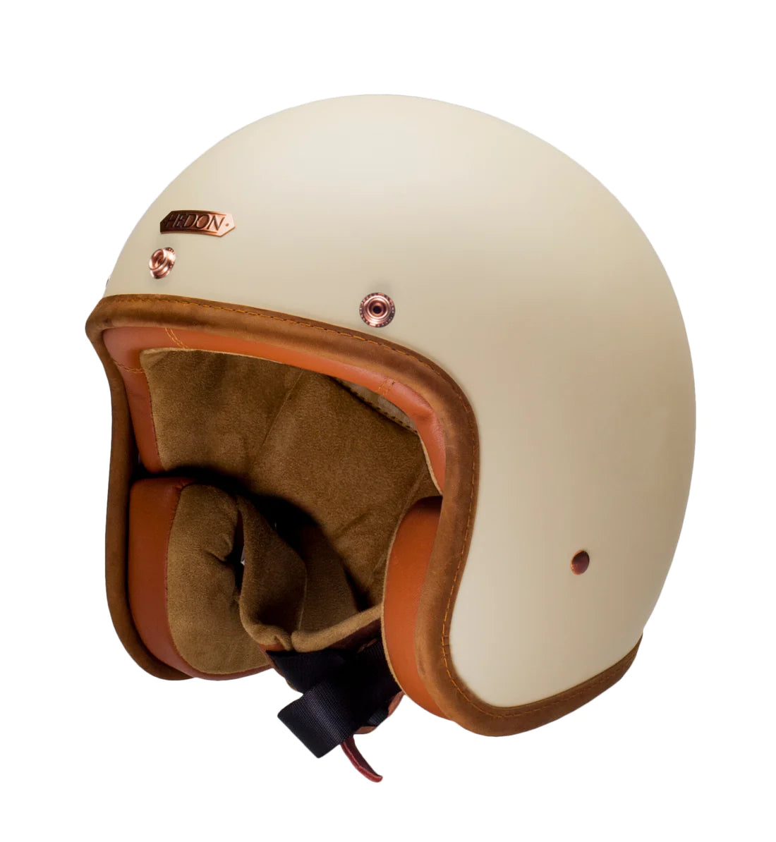 creme orange motorcycle helmet Hedonist - Creme