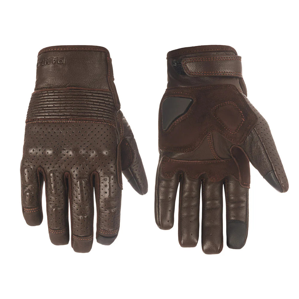 ONYX BROWN 02 - BROWN LEATHER MOTORCYCLE GLOVE