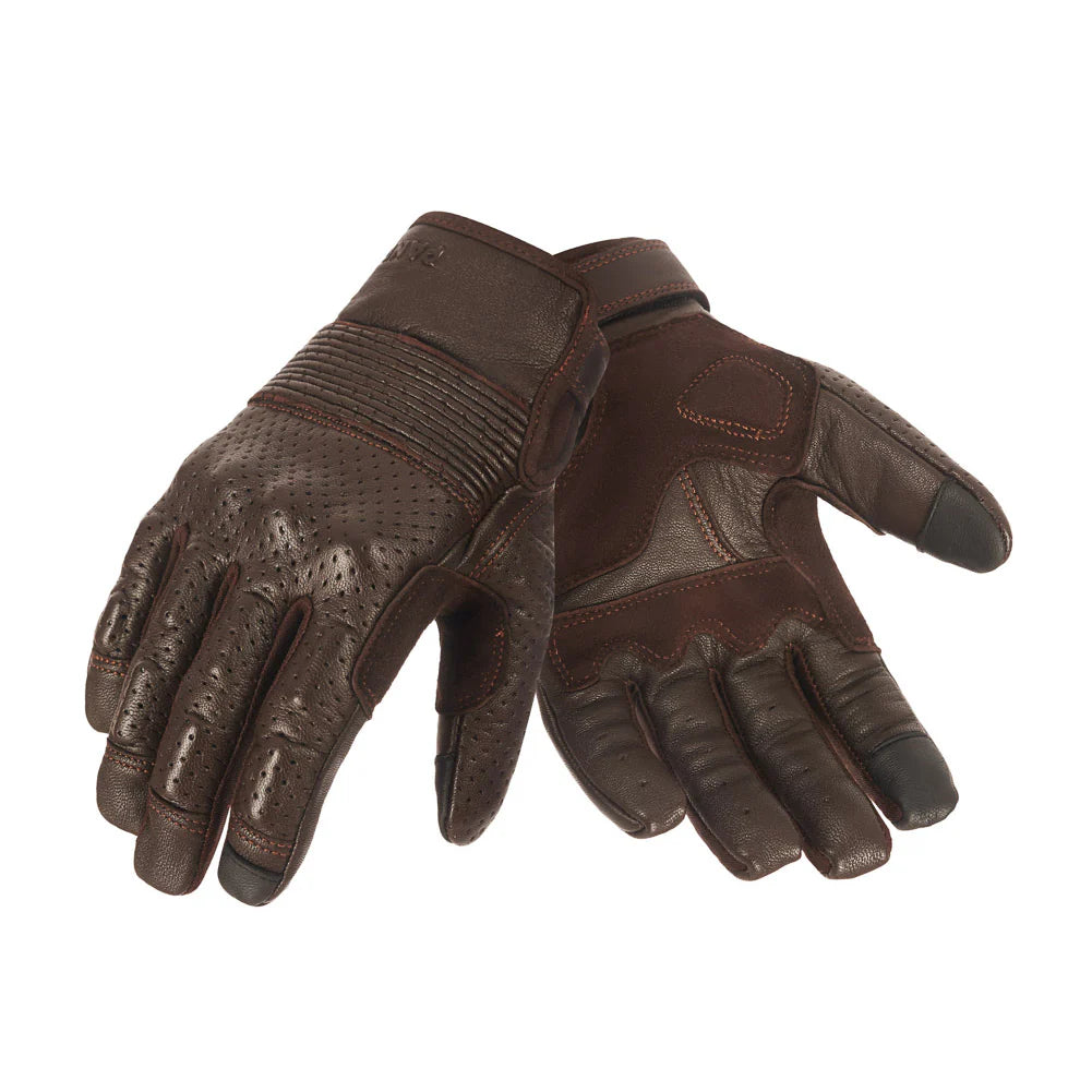 ONYX BROWN 02 - BROWN LEATHER MOTORCYCLE GLOVE