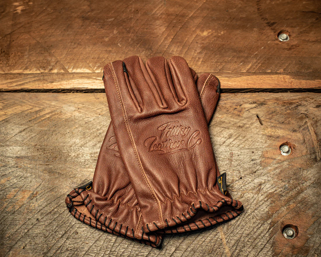 motostuka handschuhe Husky Leather Summer Glove (Black) - Filthy Leather Co