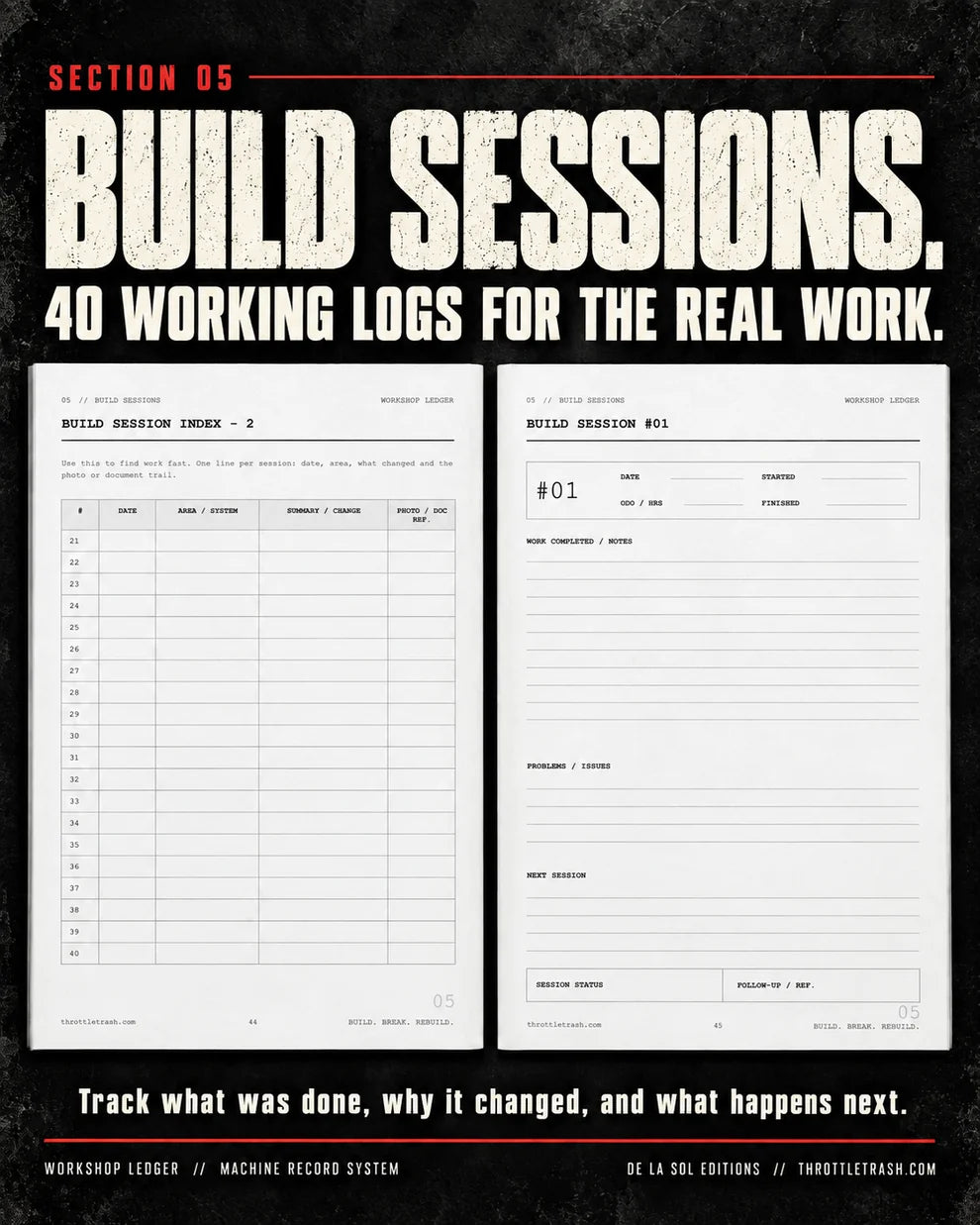 Workshop Ledger - Digital PDF Download