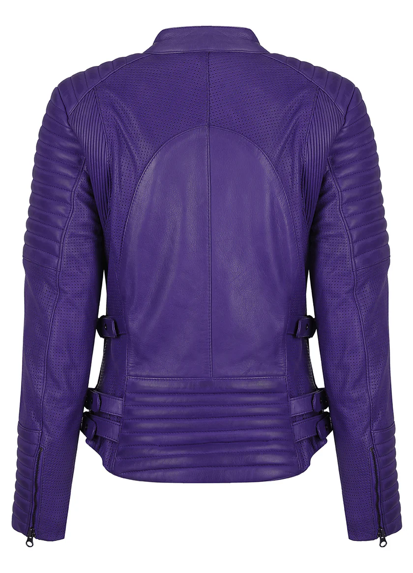 Wild & Free Purple Motorcycle Jacket Women