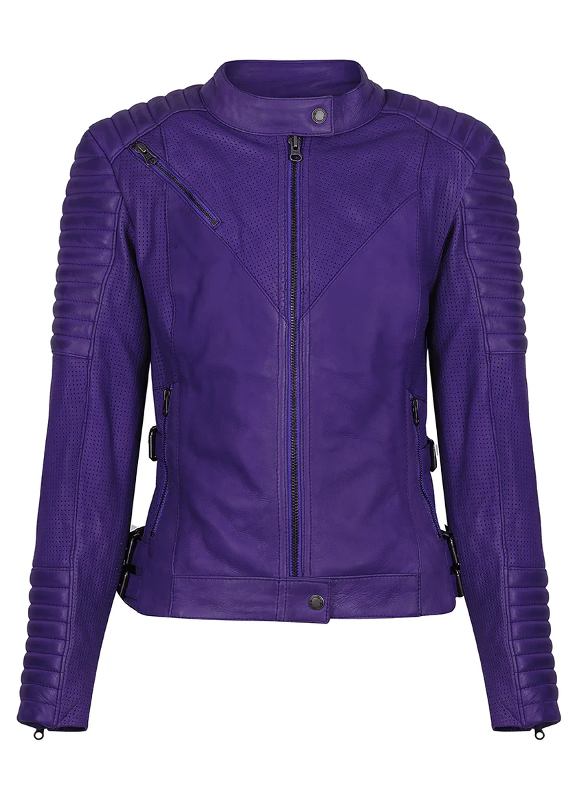 Wild &amp; Free Purple Motorcycle Jacket Women