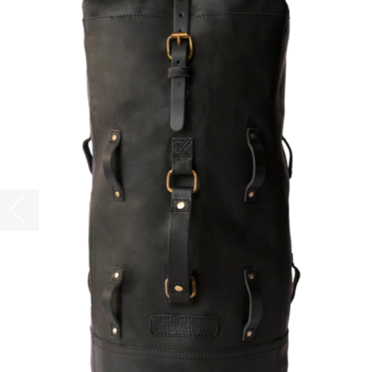 LEATHER MILITARY DUFFEL - BLACK - Rogue Motorcycles