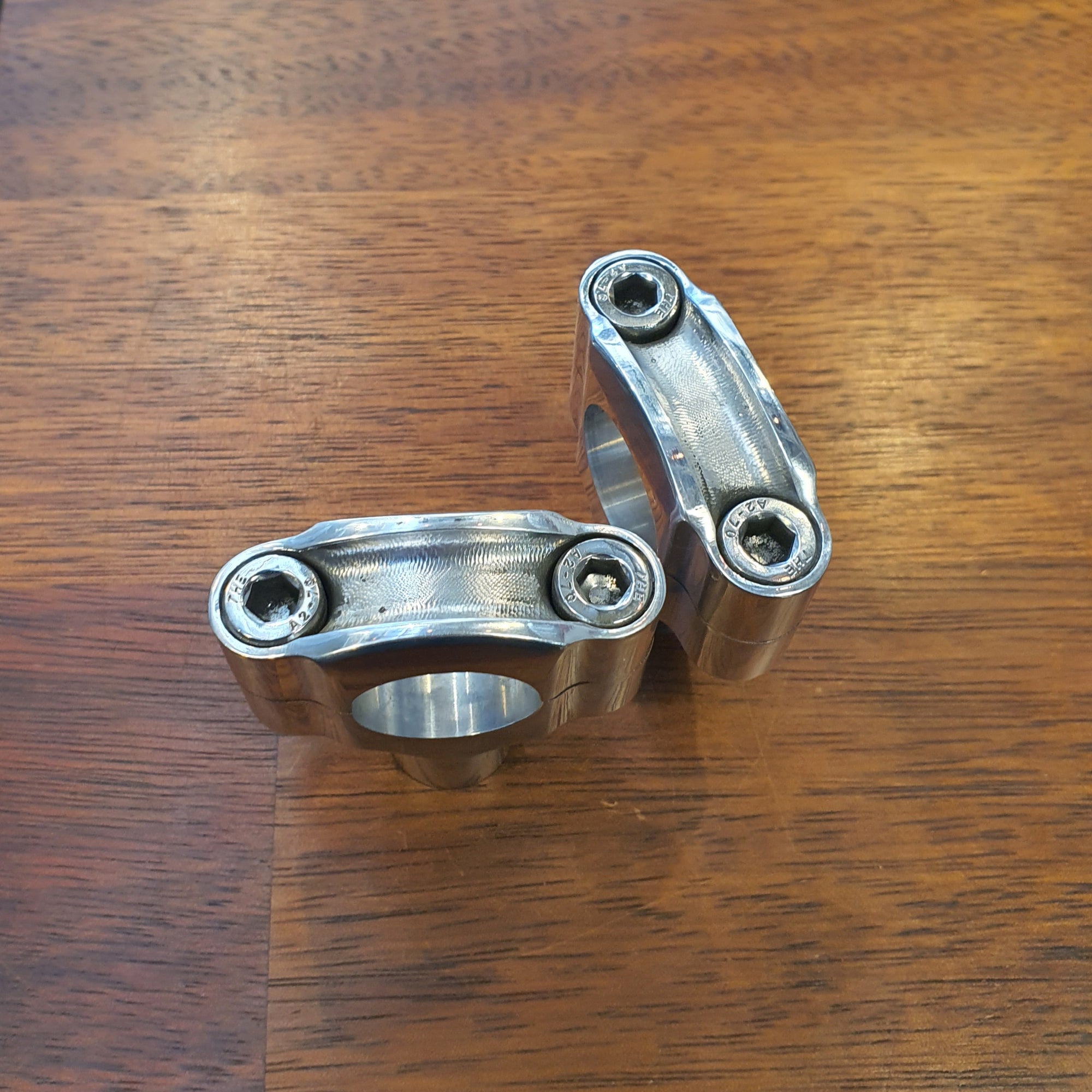 Polished 1" handlebar risers Rogue Motorcycles Perth