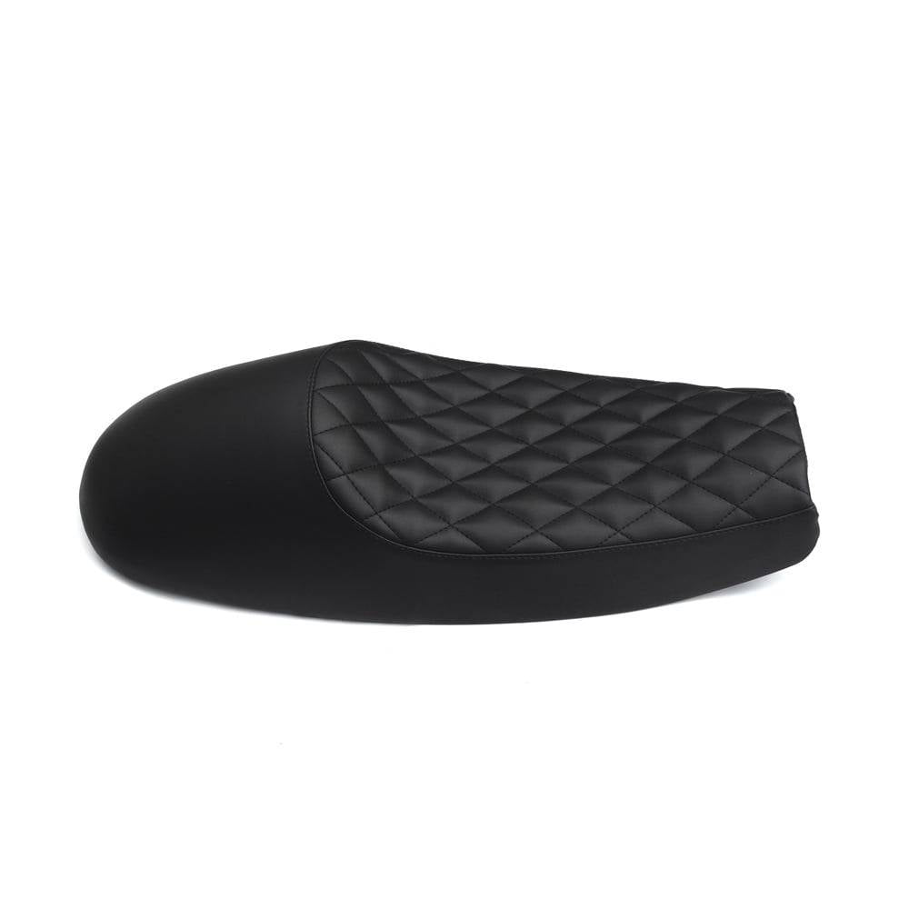 cafe racer seat rogue motorcycles perth australia black diamond stitch Bonneville triumph