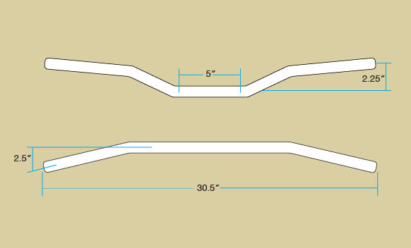 TRACKER LOW HANDLEBARS 7/8" - CHROME