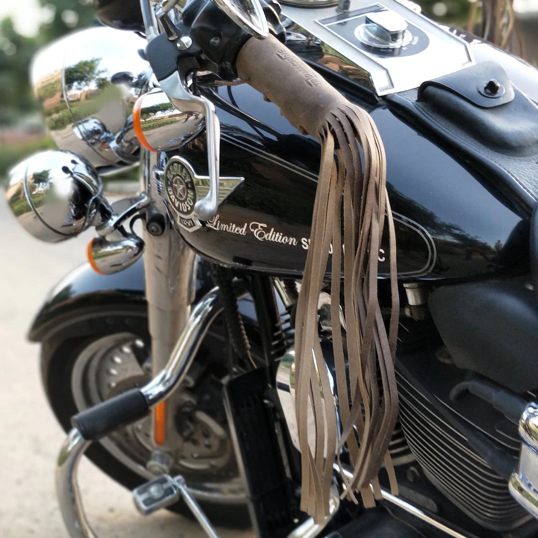 Trip Machine Handlebar Tassels leather rogue motorcycles perth