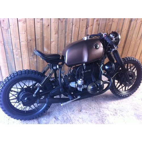 exhaust muffler trumpet black Rogue motorcycles, Rogue, custom, biltwell, Gringo, Australia, cafe racer, bobber, bobber frame bmw R100 r80 r65 r45 K100 R-model single seat ironwood
