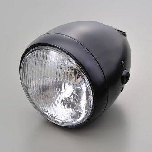 DAYTONA 5.75" VINTAGE HEADLIGHT WITH GAUGE HOLE BLACK