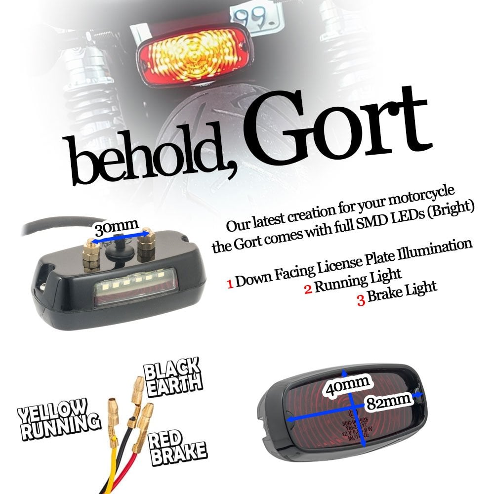 Gort Tail Light - LED - Krackle Black