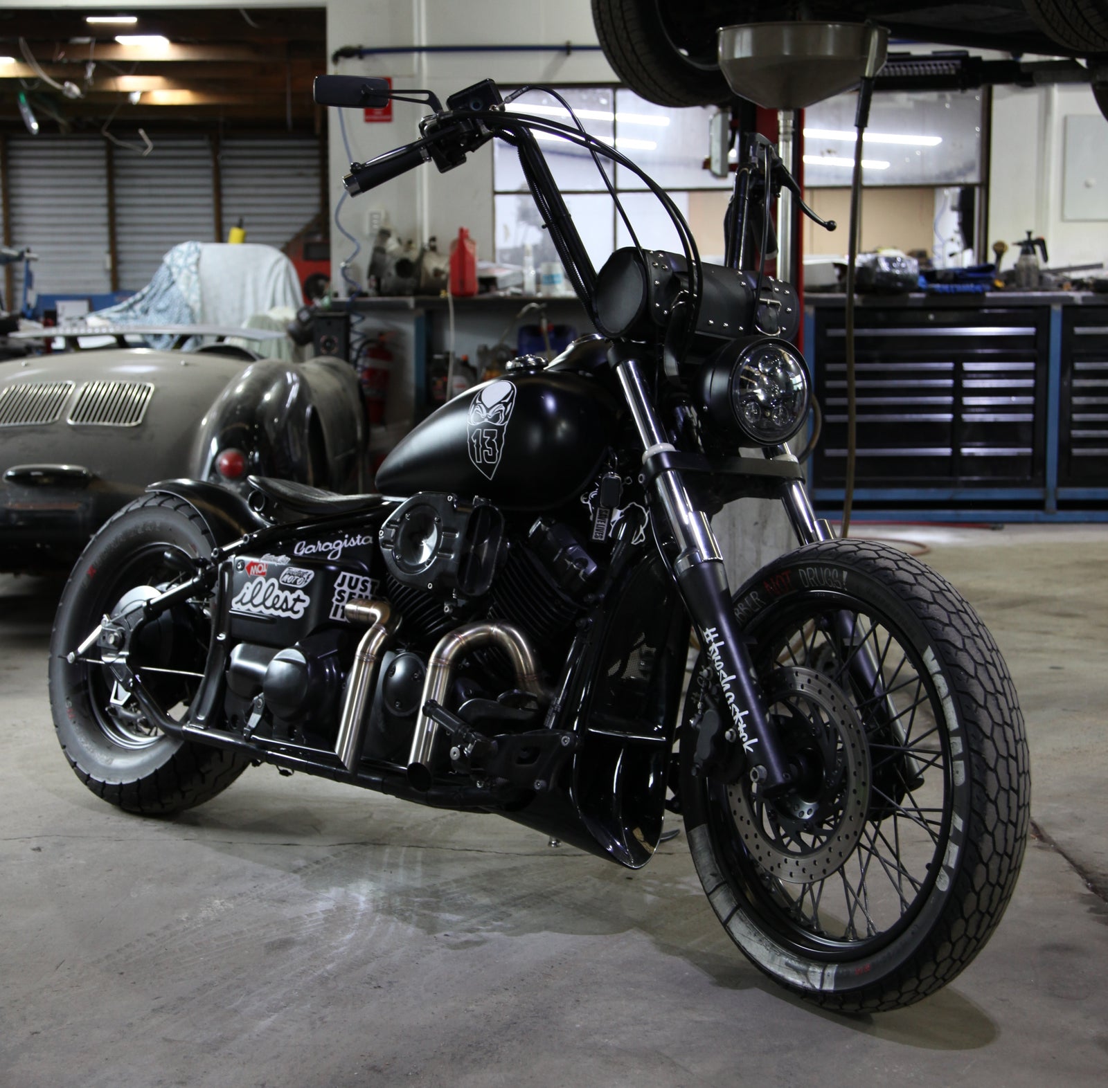 Yamaha XVS650 V-star - Stainless Exhaust "CnB"