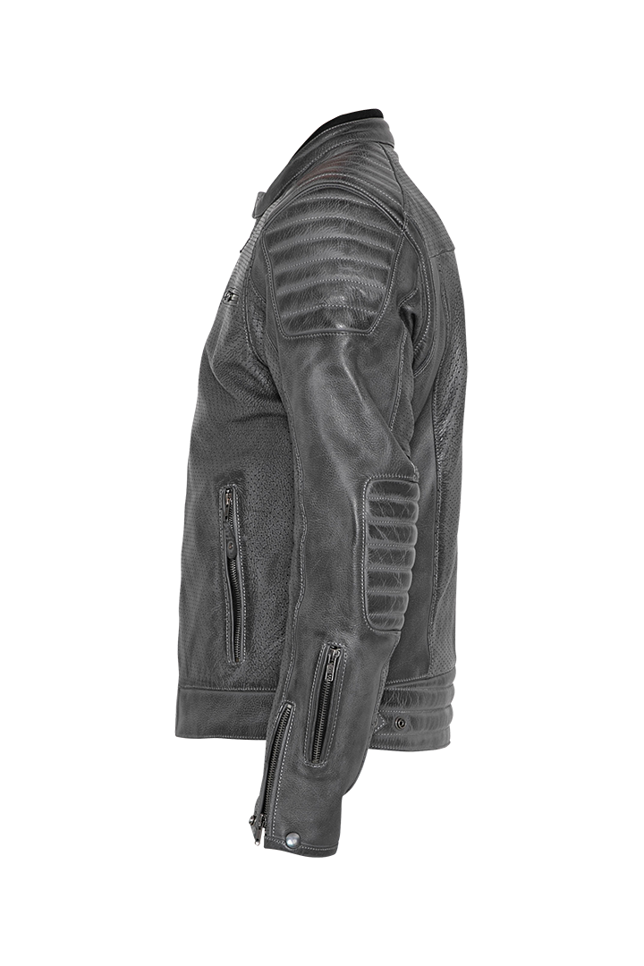 STORM LEATHER JACKET | GREY