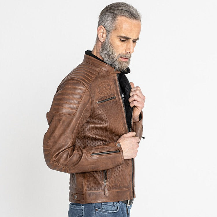 John Doe Storm Leather Jacket Tobacco Rogue Motorcycles Perth