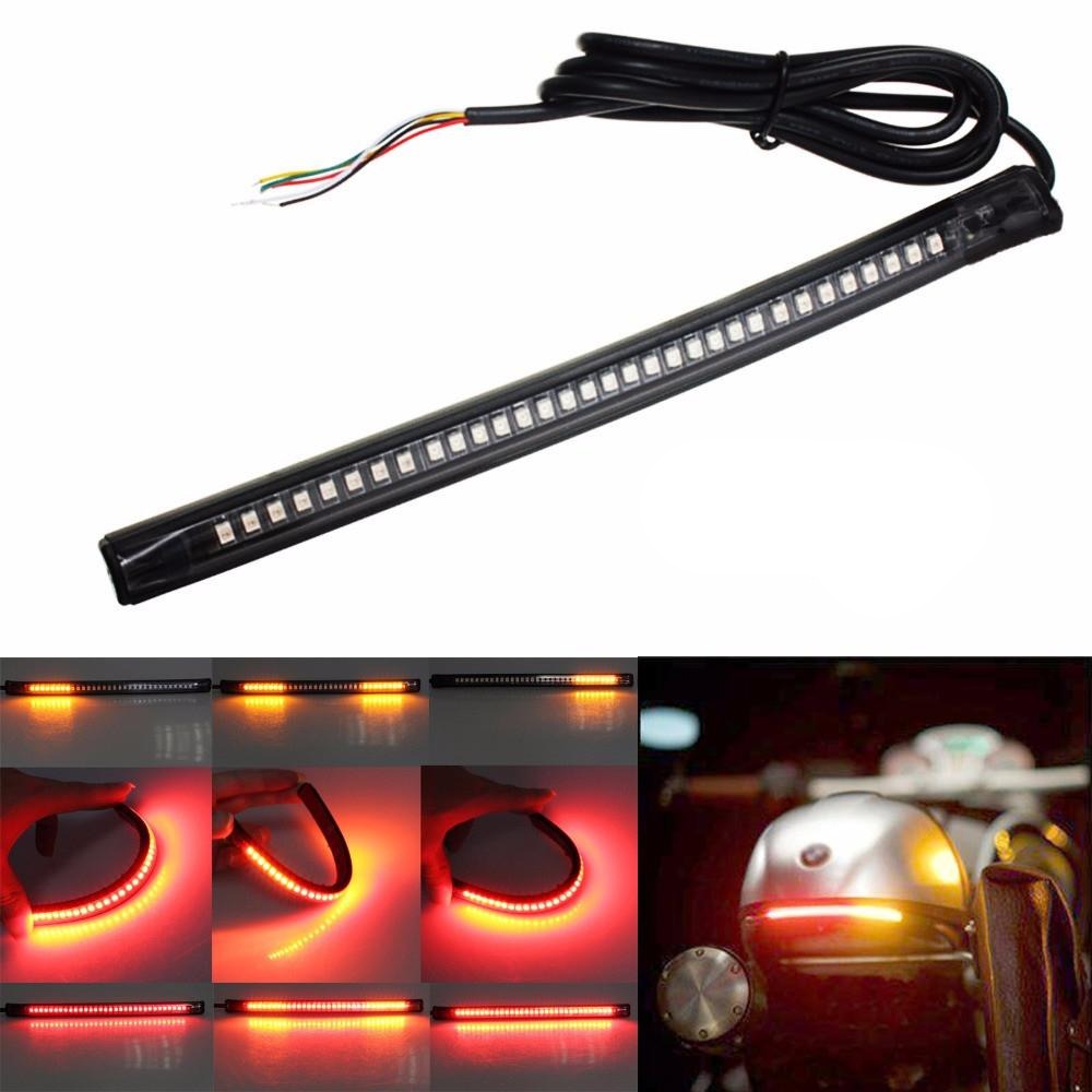 rogue motorcycles led strip tail stop brake light indicators integrated turn signals blinkers flashers custom bobber chopper cafe racer loop hoop frame brat scrambler tracker