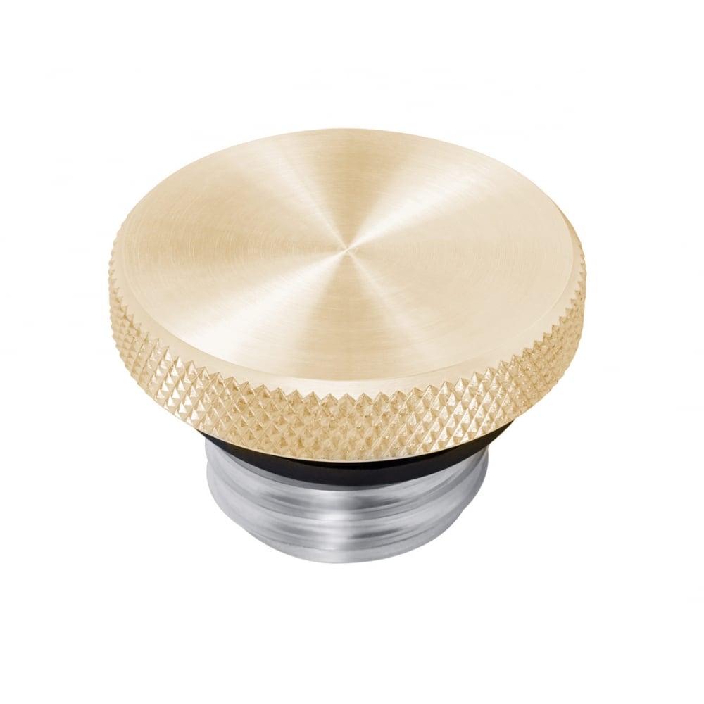 Custom Fuel Gas Cap - Billet Brass and Aluminium - Spun Satin Finish for Triumph and Harley Davidson